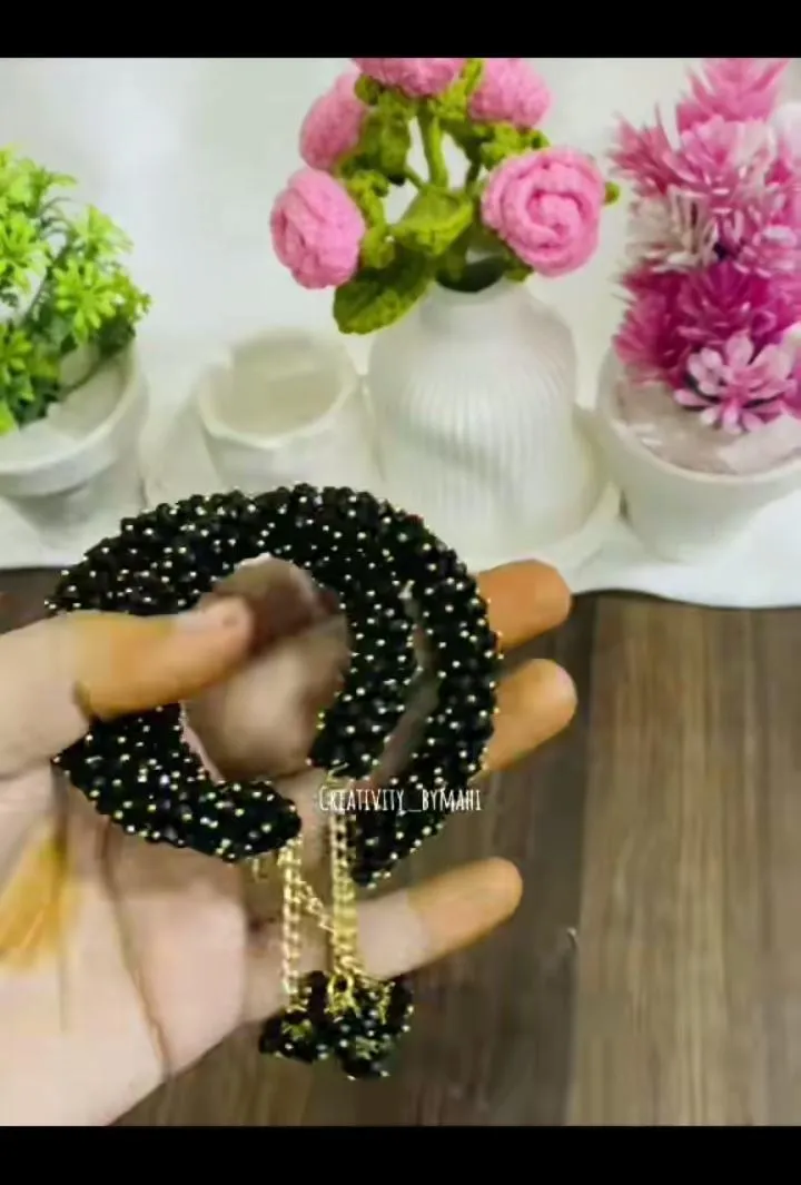 Black Crystal Gajrey for Women Bridal Wear