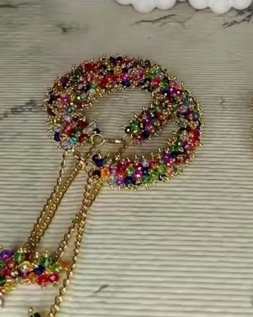 Multicolor Crystal Gajrey Bracelets Set for Women