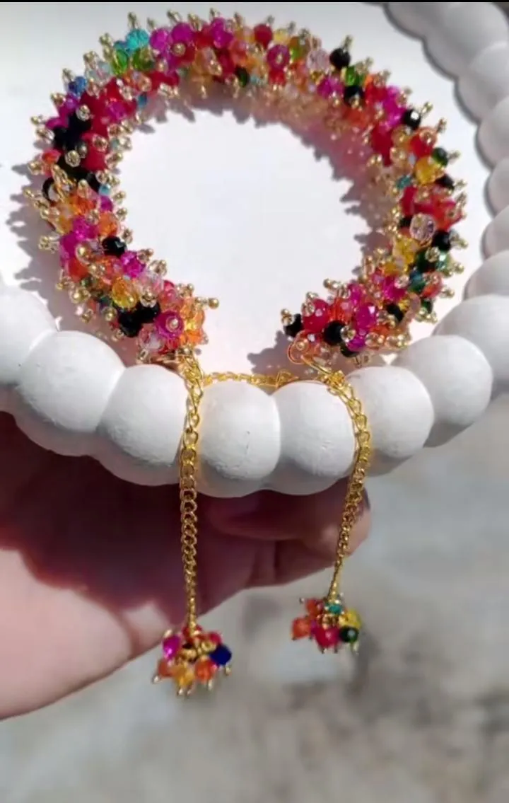 Multicolor Crystal Gajrey Bracelets Set for Women