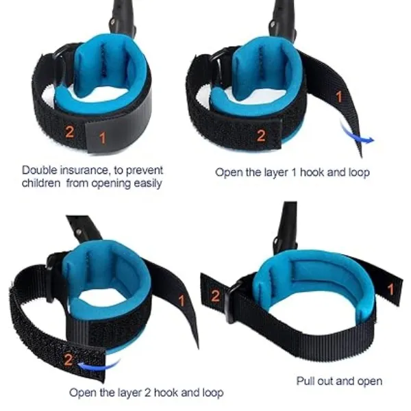 Blue Adjustable Child Safety Wristband Harness 12 Inches