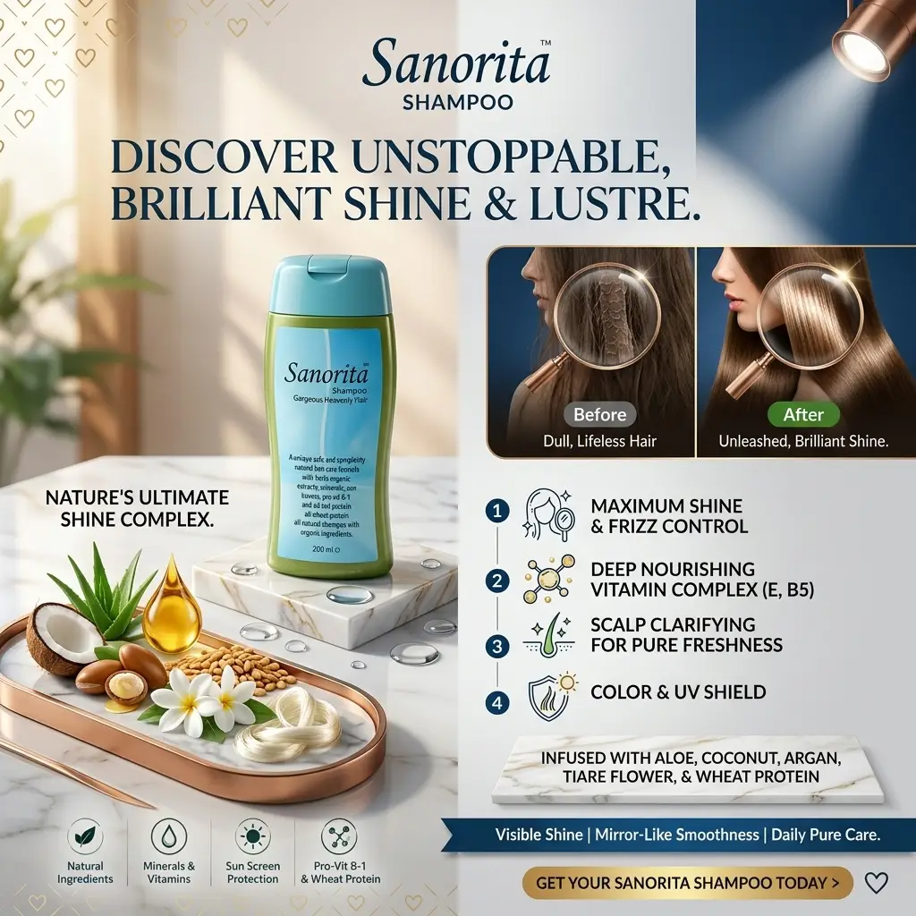 Sanorita Shampoo – Natural Care for Gorgeous, Heavenly Hair (200ml) Pack of 1