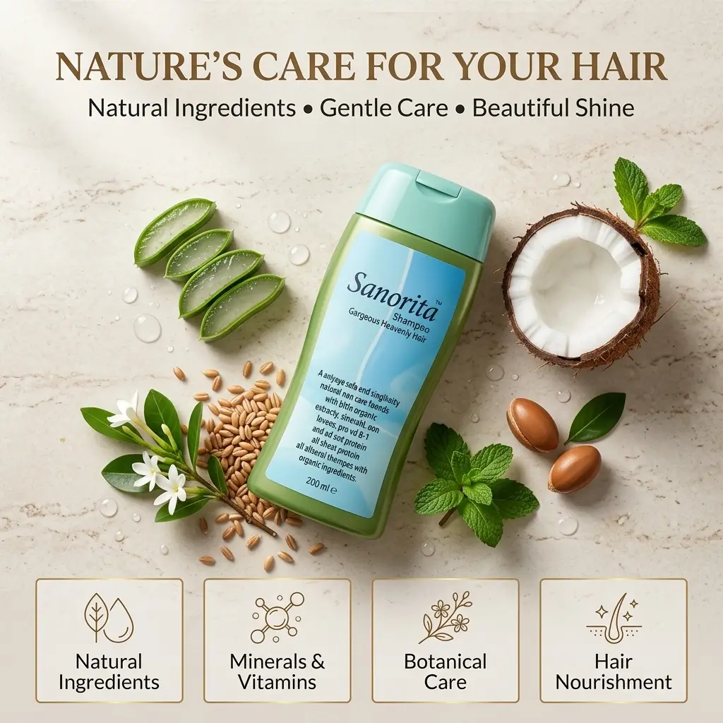 Sanorita Shampoo – Natural Care for Gorgeous, Heavenly Hair (200ml) Pack of 1