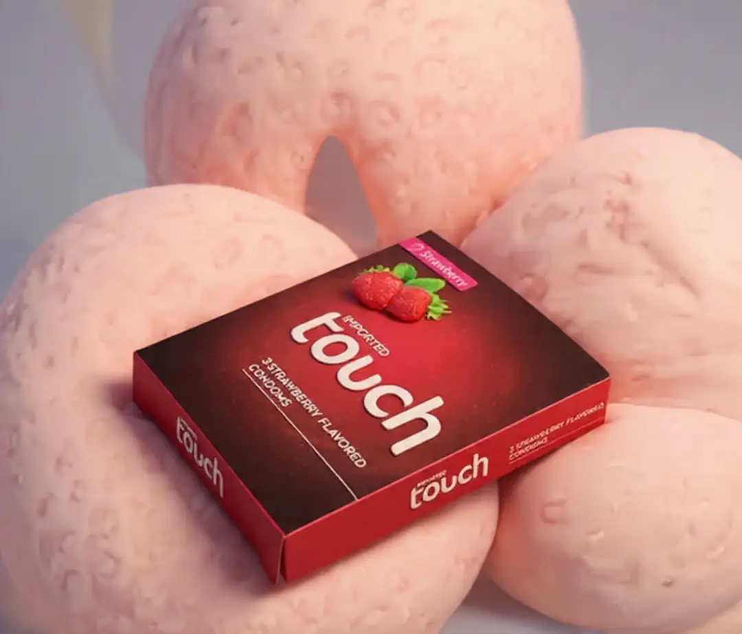 Touch Strawberry Condoms-3Pics (Imported)