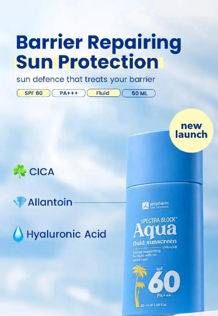 Spectra Block Aqua Fluid Sunscreen SPF 60PA+50ml-All Skin