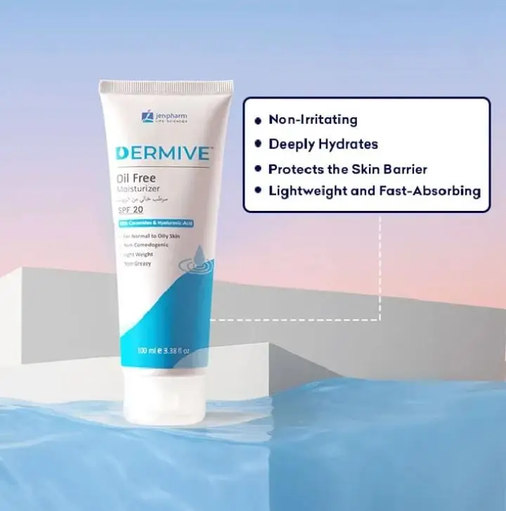 Dermive Oil Free Moistrizer-100ml (For Men & Women) Jenpharm