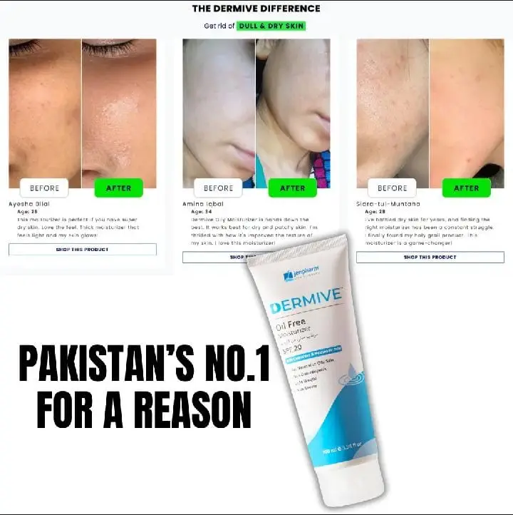 Dermive Oil Free Moistrizer-100ml (For Men & Women) Jenpharm
