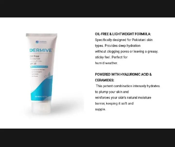 Dermive Oil Free Moistrizer-100ml (For Men & Women) Jenpharm