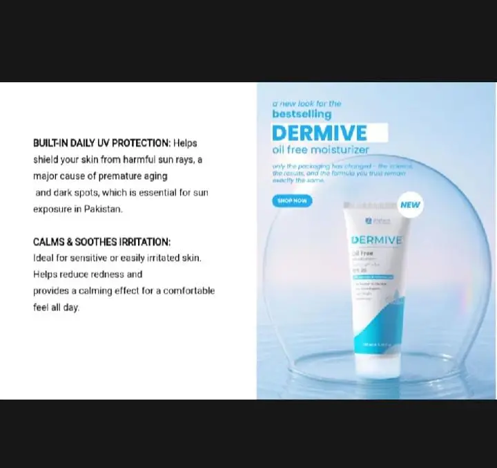 Dermive Oil Free Moistrizer-100ml (For Men & Women) Jenpharm
