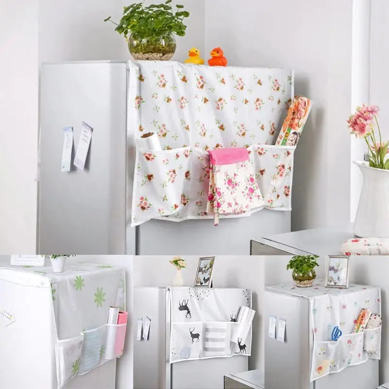 1 Pc Cotton Printed Refrigerator Cover 1