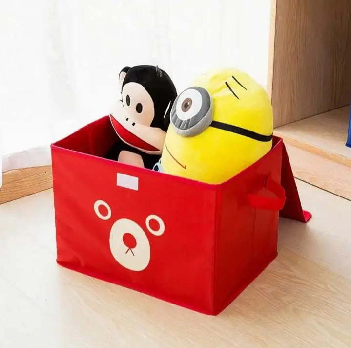 Red Bear-Face Storage Organiser Boxes, Standard Size - Pack of 2