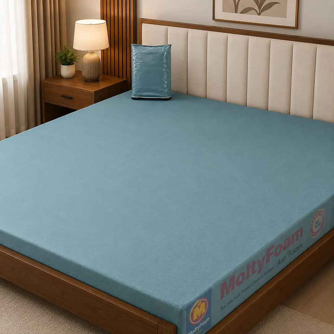 Terry Cotton Plain Double Bed Mattress Cover