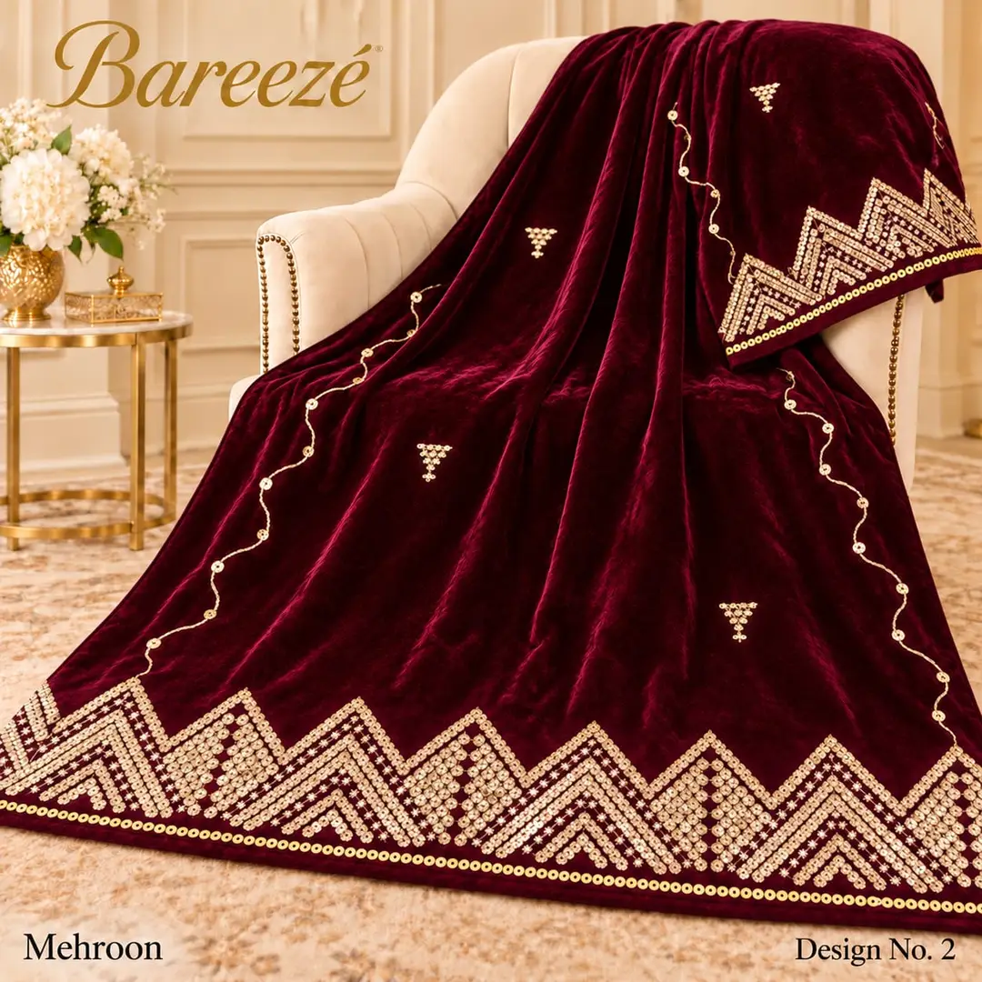 Women's Velvet Embroidered Shawl