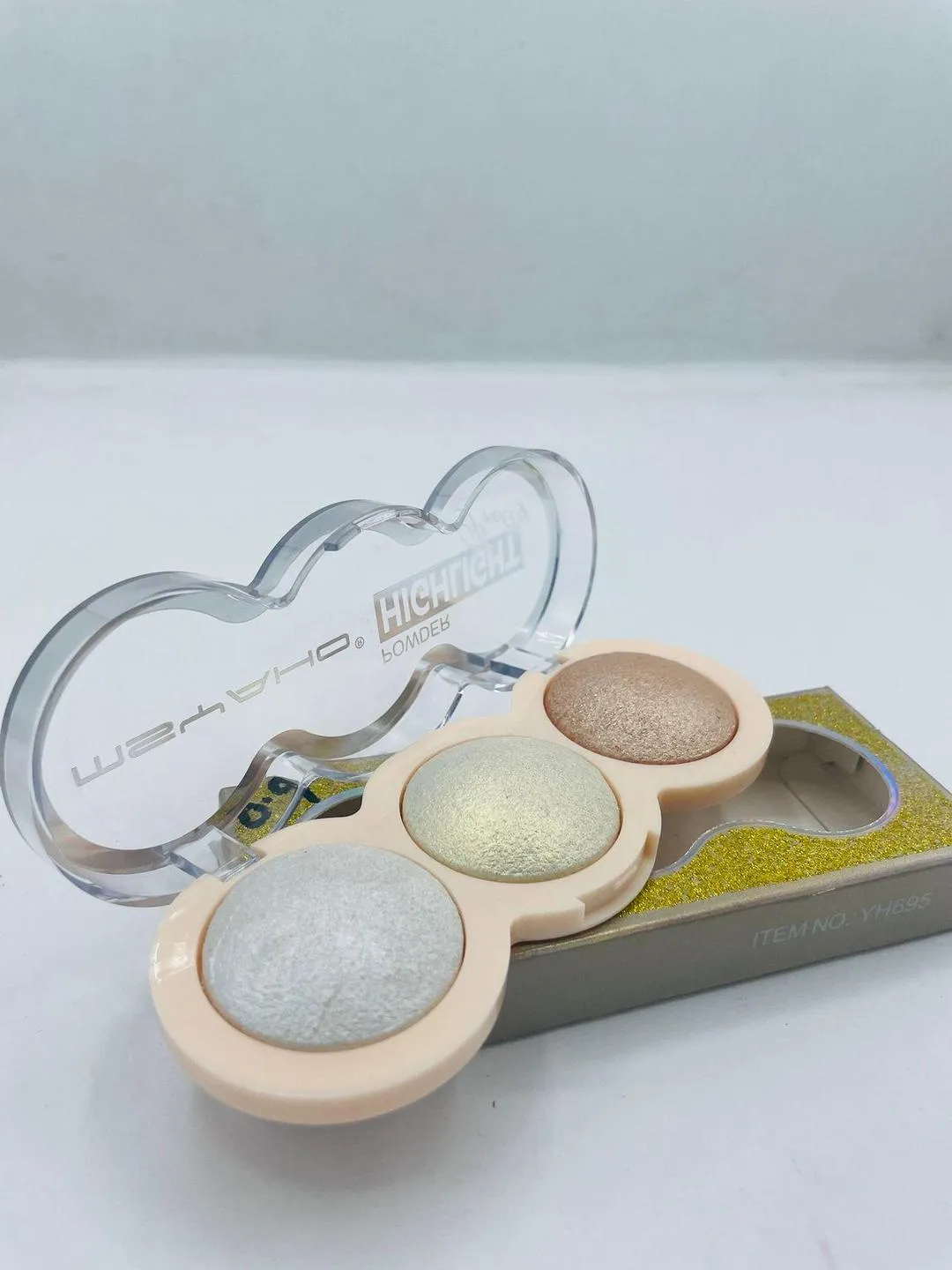 3-in-1 Glitter Highlighter & Powder Palette 250ml Multicolor