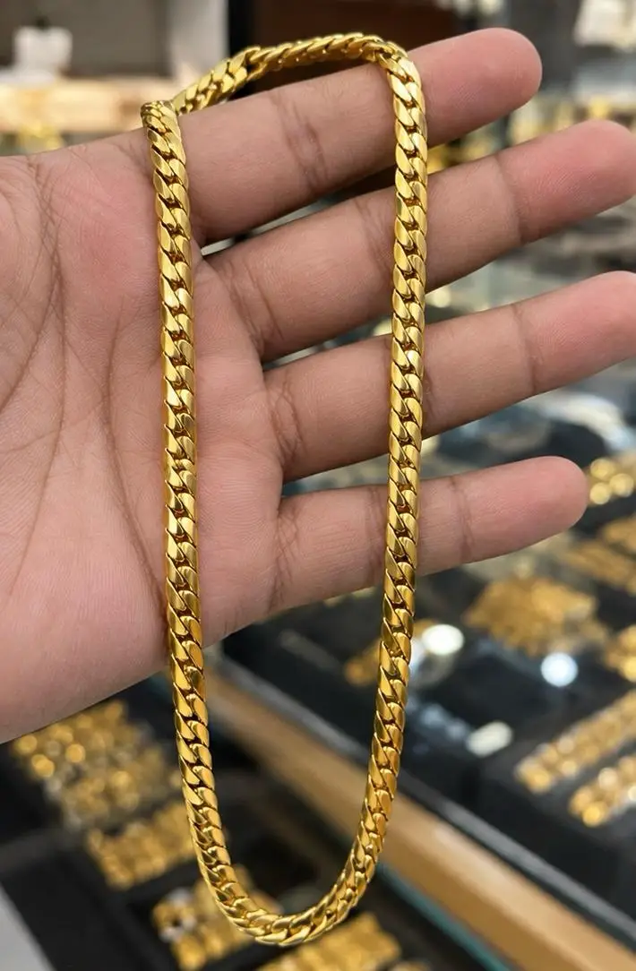 Funky Gold Plated Artificial Stones Chain