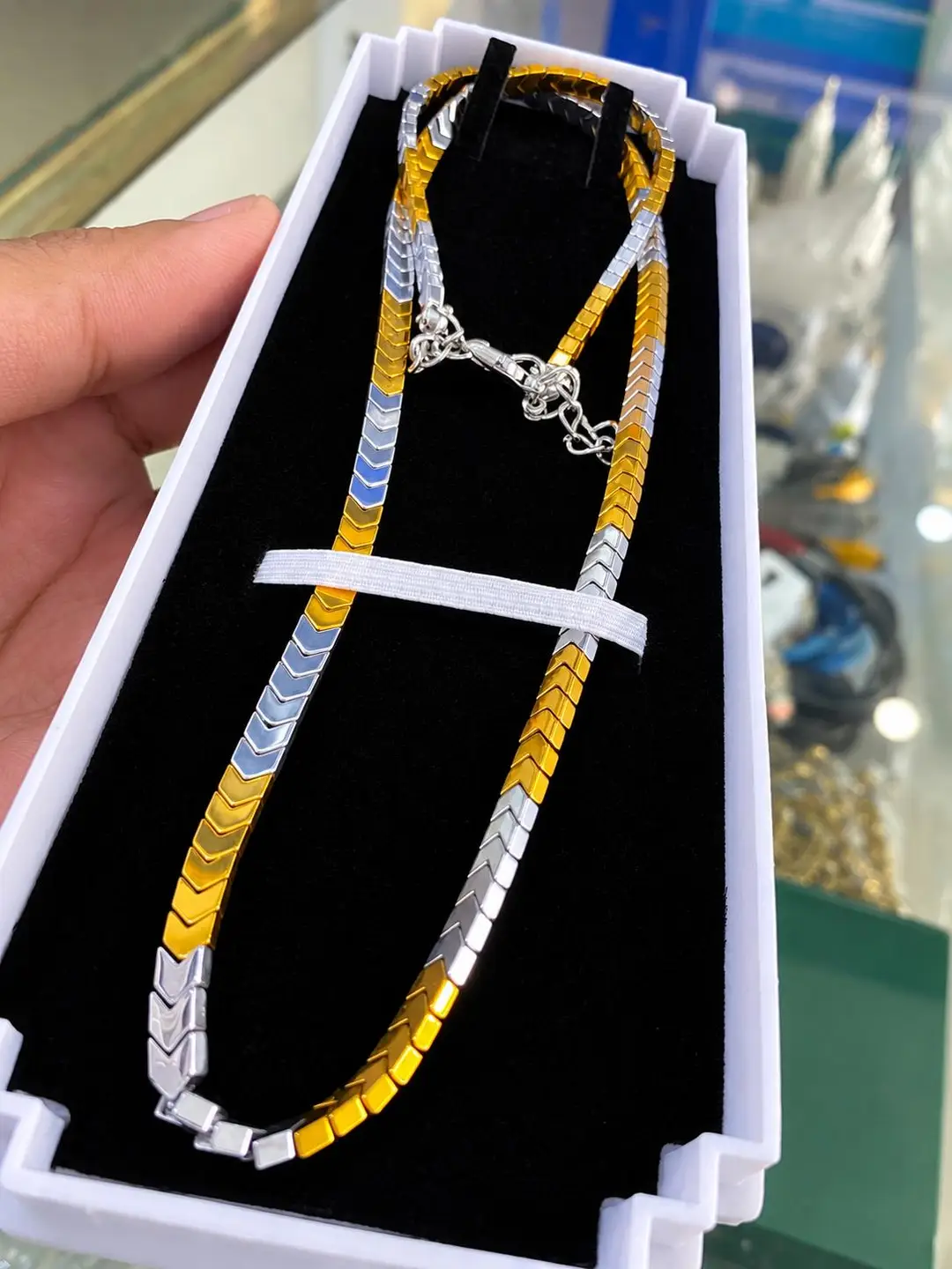 Two Tone Cuban Silver & Gold Plated Chain