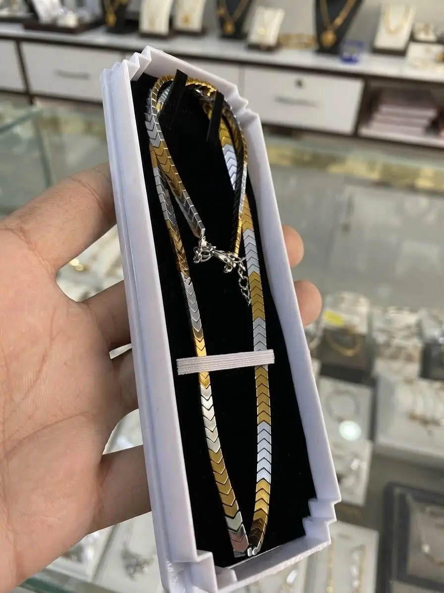 Two Tone Cuban Silver & Gold Plated Chain