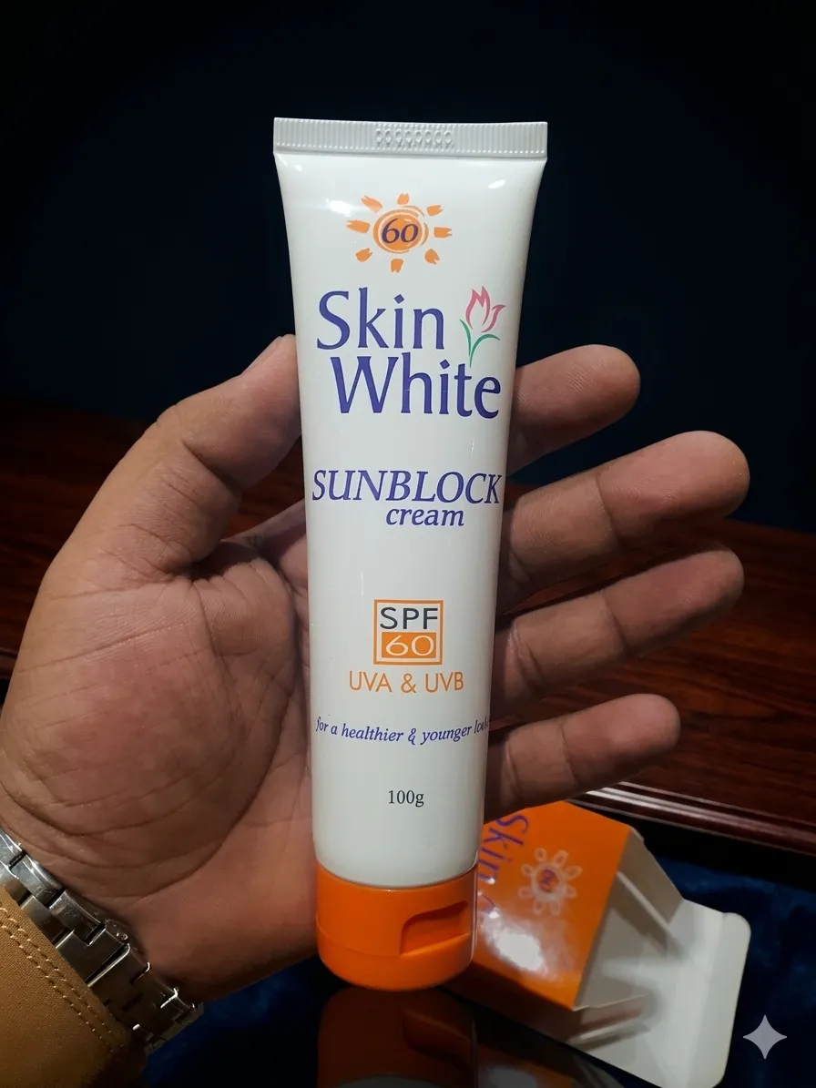 Skin White Sunblock Cream SPF 60 Brightening & UV Protection