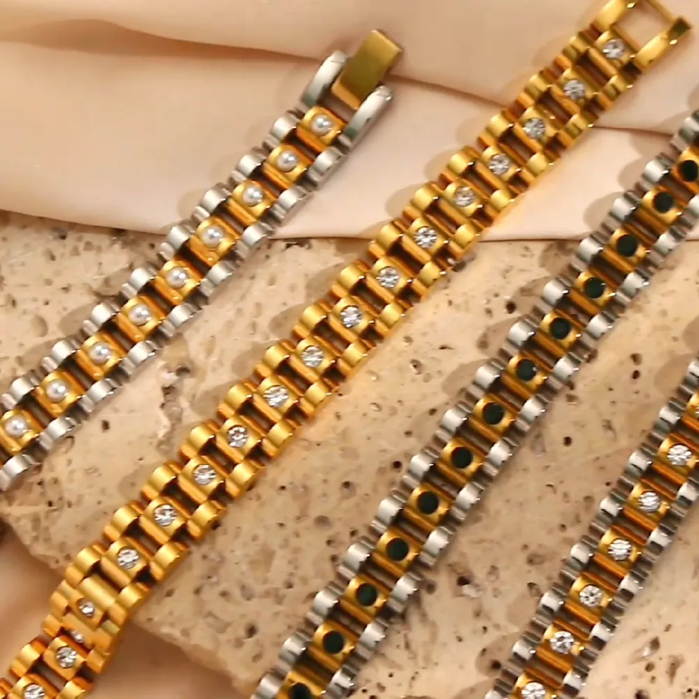 Luxury Gold & Silver Crystal Bracelet 12" Unisex