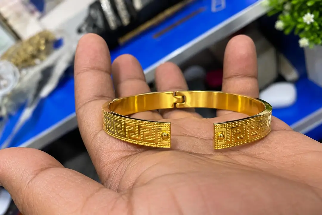 Golden Greek Pattern Kara Bracelet  for Men