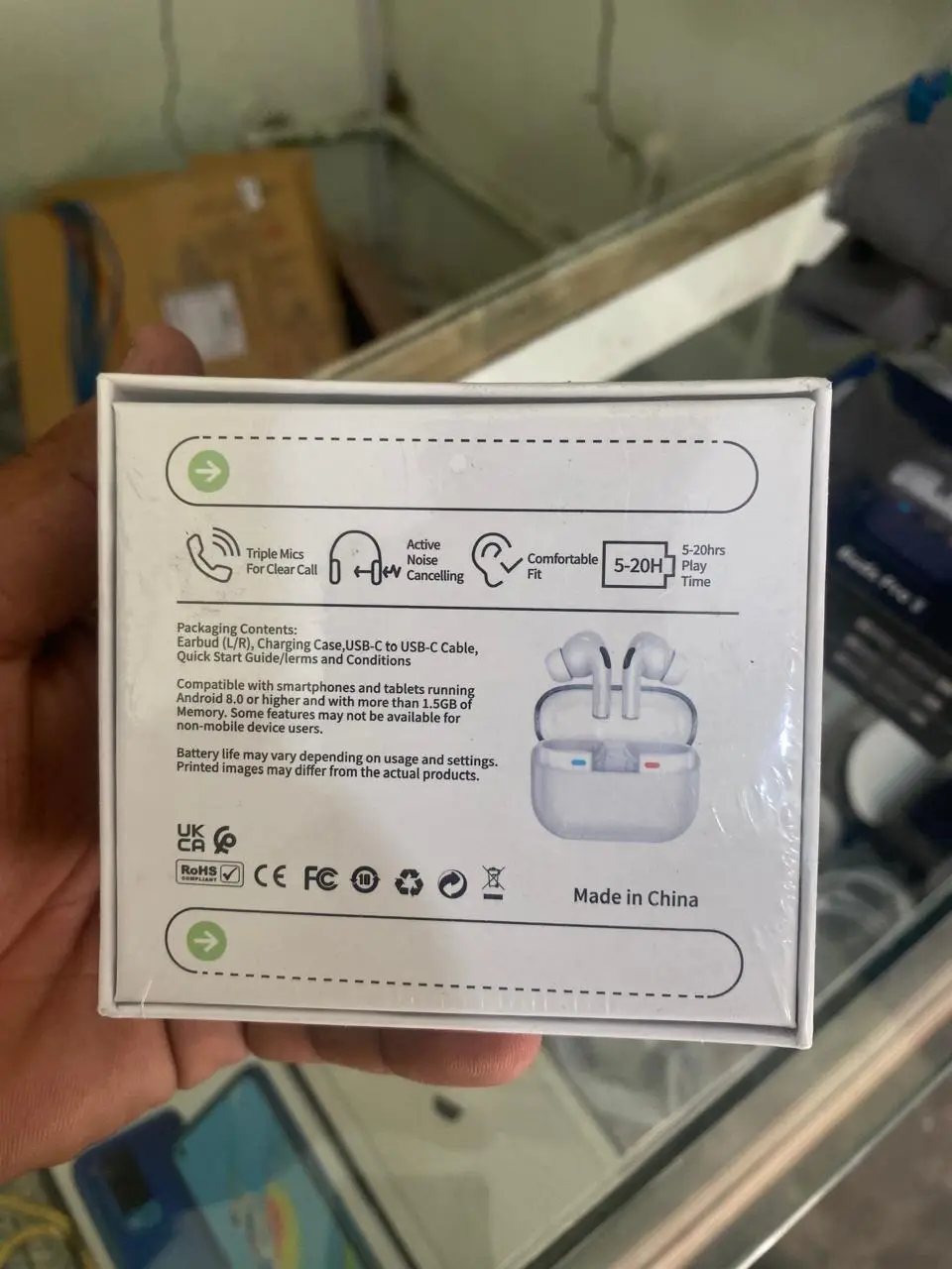 Buds Pro 3 ANC Wireless Bluetooth Earbuds with Touch Control, Triple Mic, Type-C Charging & 5-20 Hours Playtime – White
