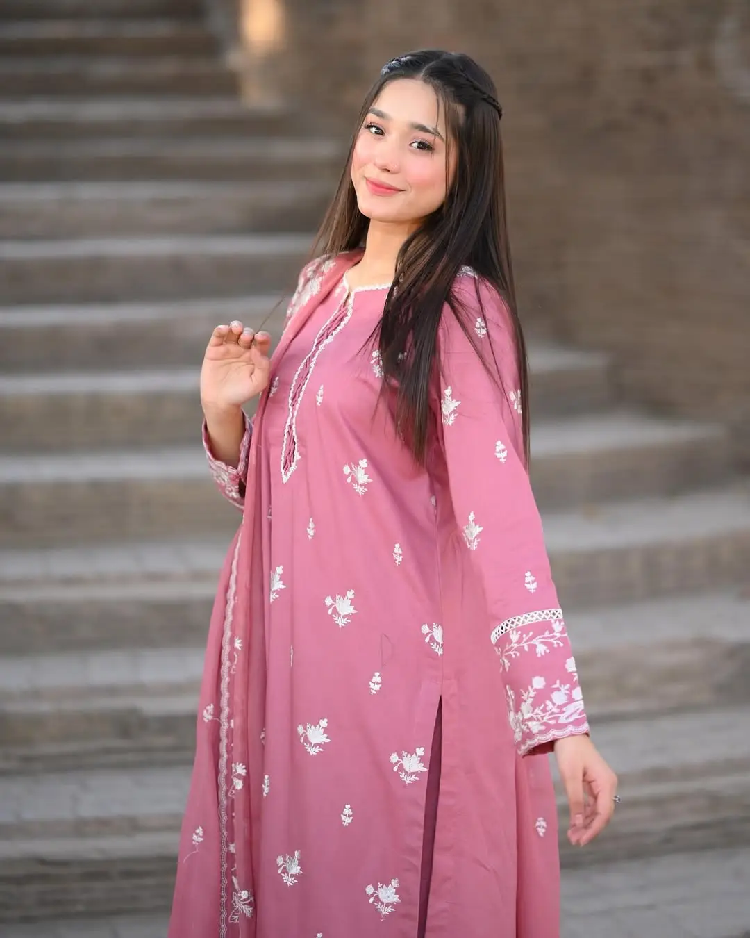 Blush 3 Pcs Women's Stitched Linen Embroidered Suit