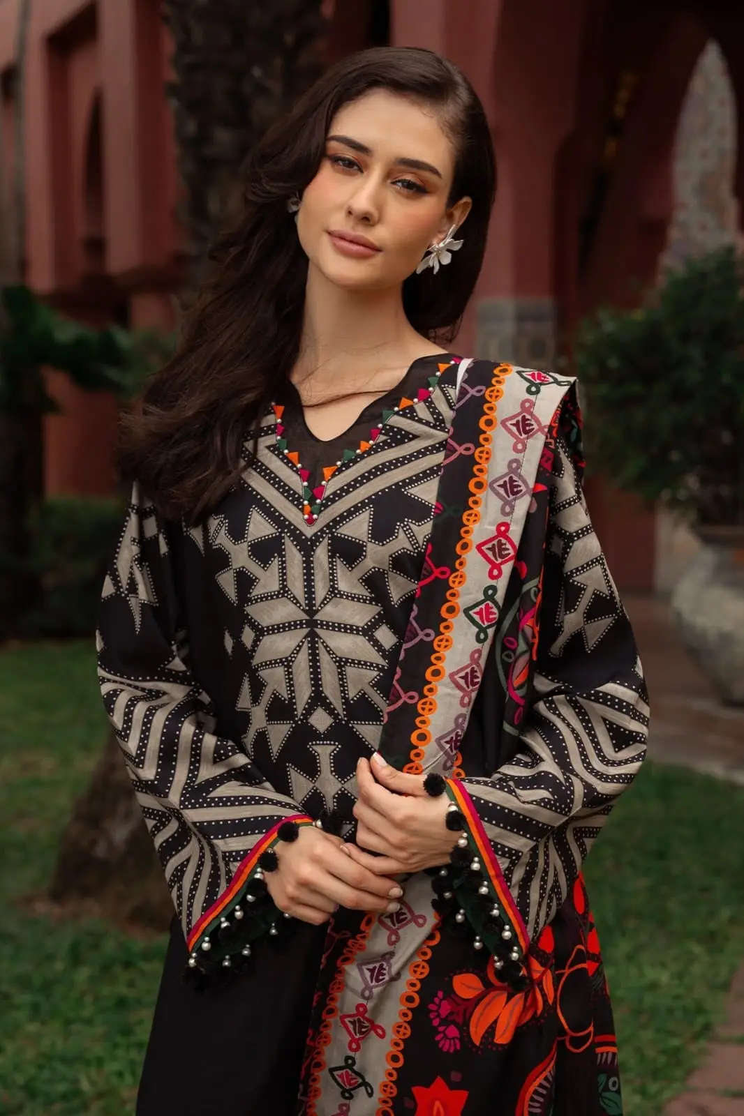 Melvin 3 Pcs Women's Stitched Silk Printed Suit
