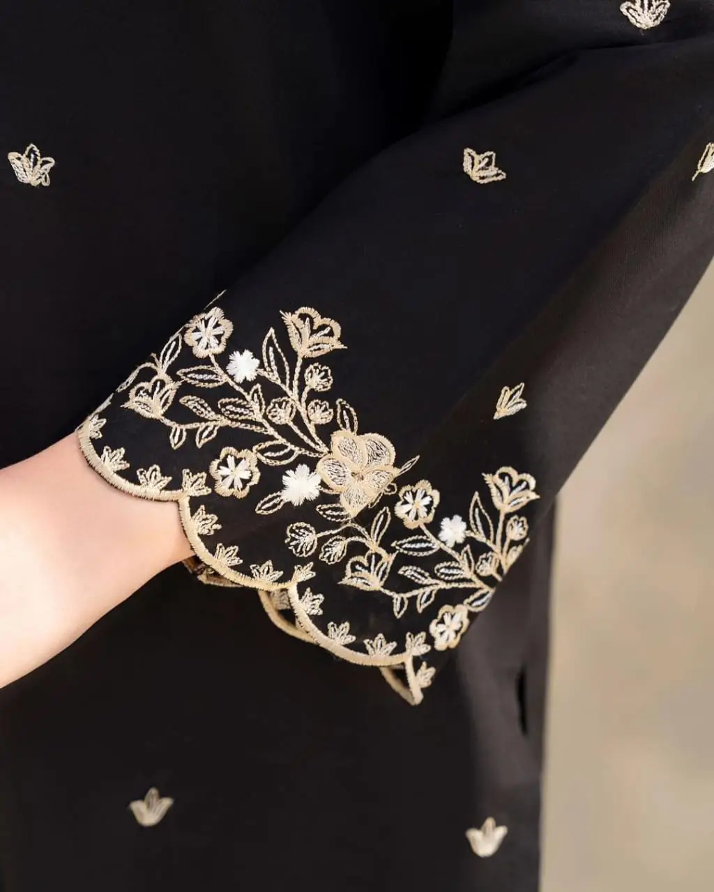2 Pcs Women's Stitched Cotton Embroidered Shirt And Trouser