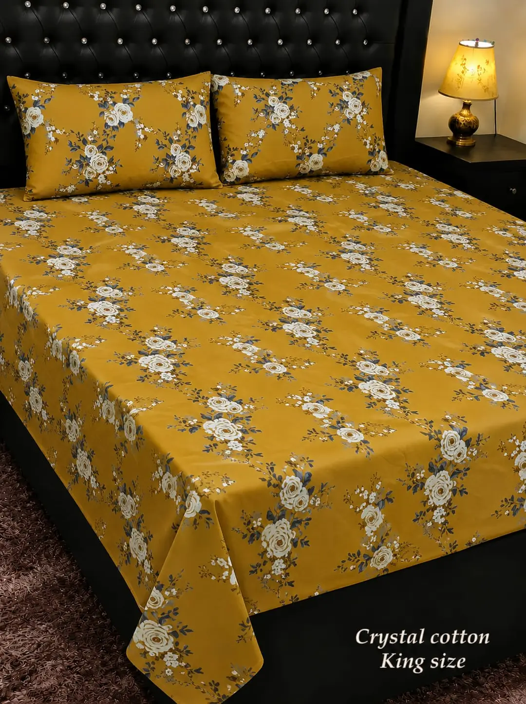 3 Pcs Cotton Printed Double Bedsheet