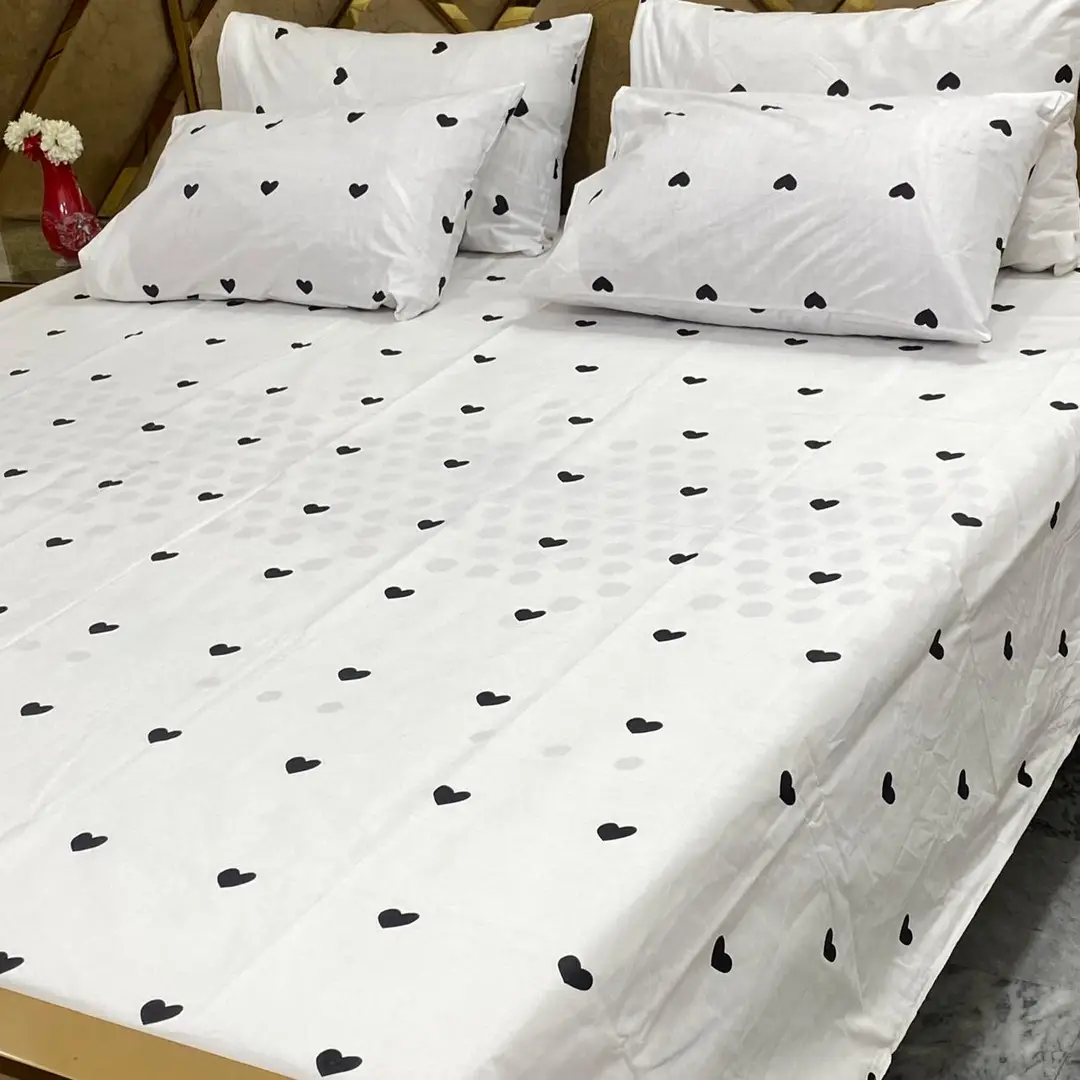5 Pcs Cotton Printed Double Bedsheet