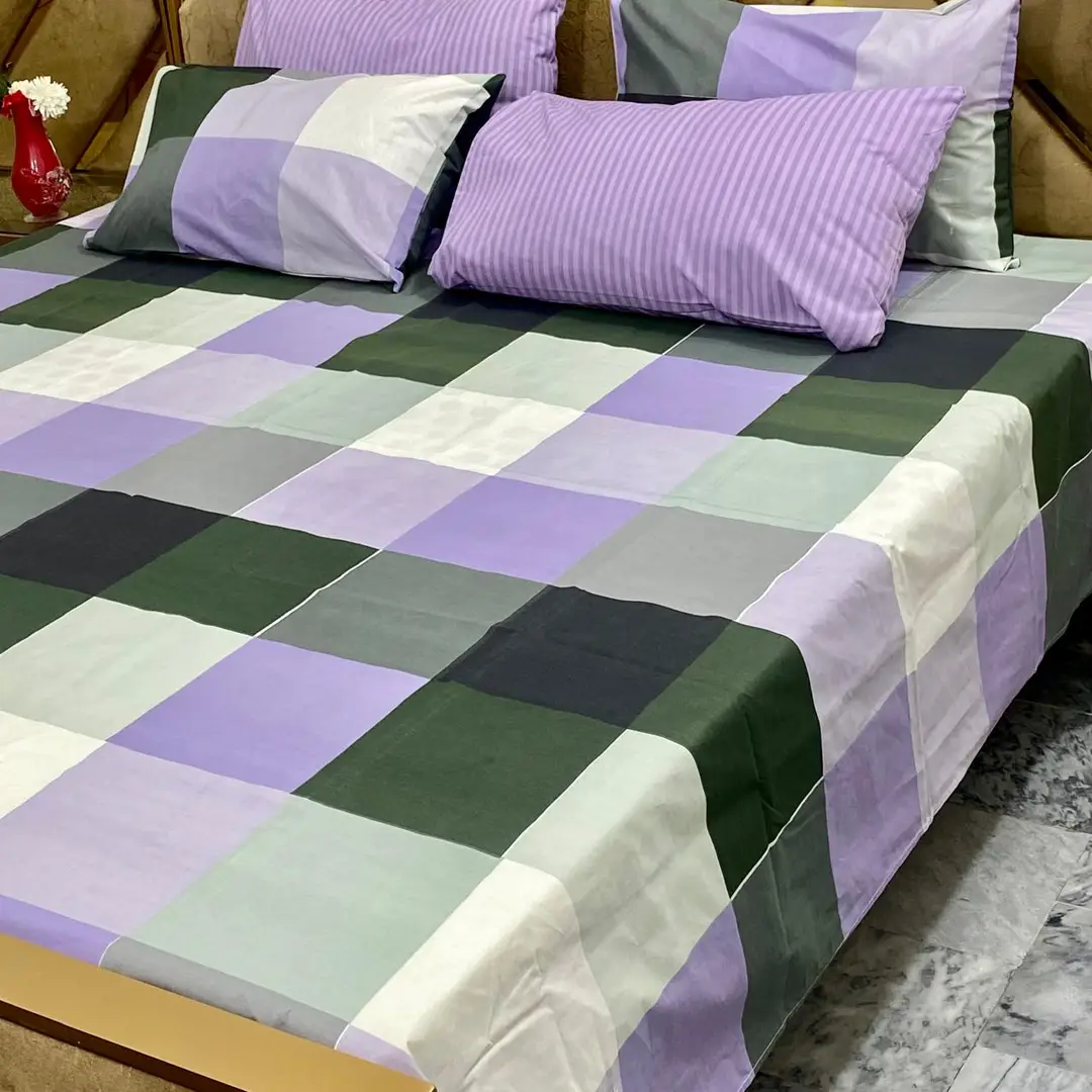 5 Pcs Cotton Printed Double Bedsheet