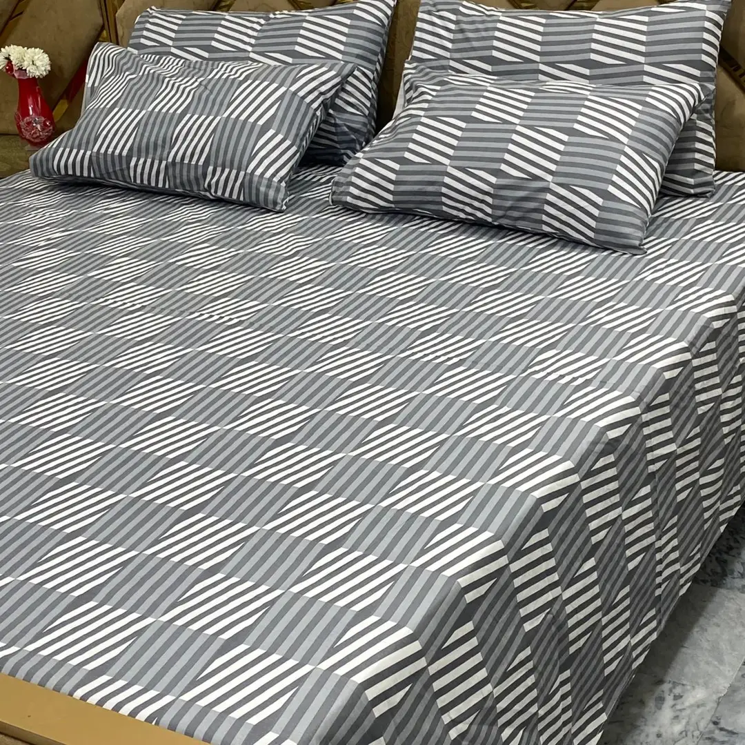 5 Pcs Cotton Printed Double Bedsheet