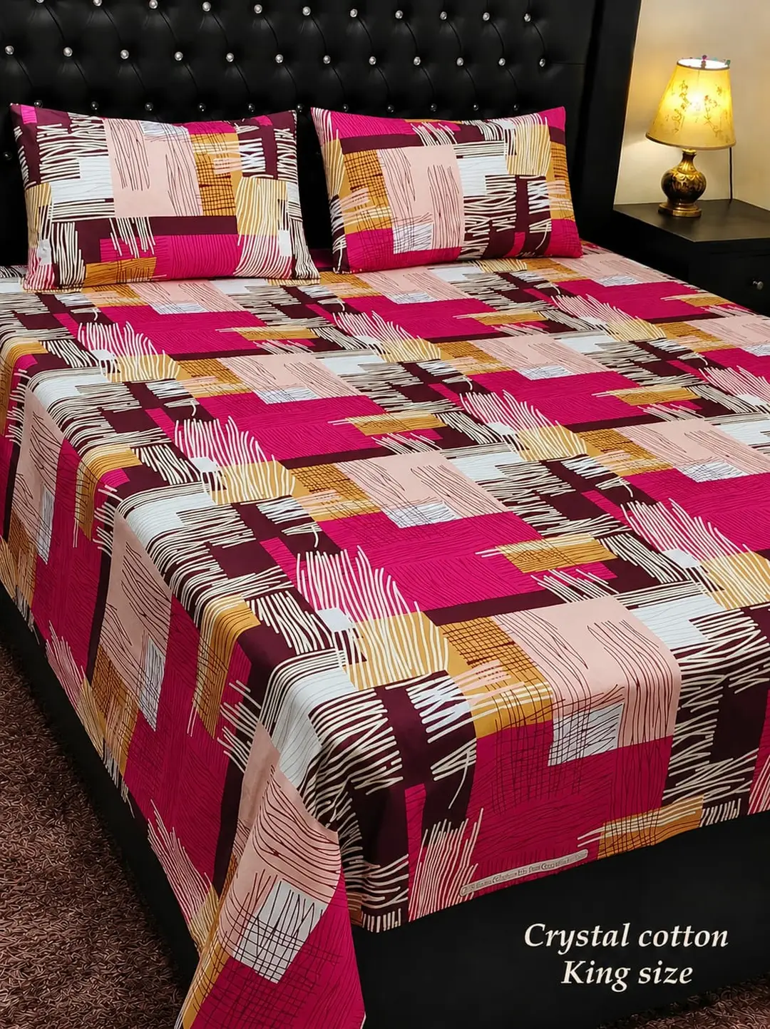 3 Pcs Cotton Printed Double Bedsheet