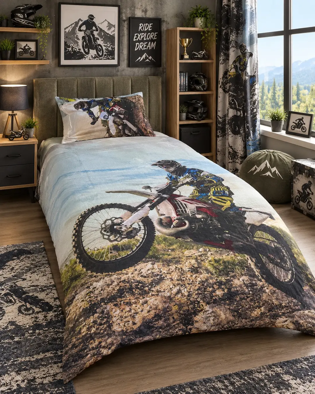 3 Pcs Cotton Printed Comforter Set