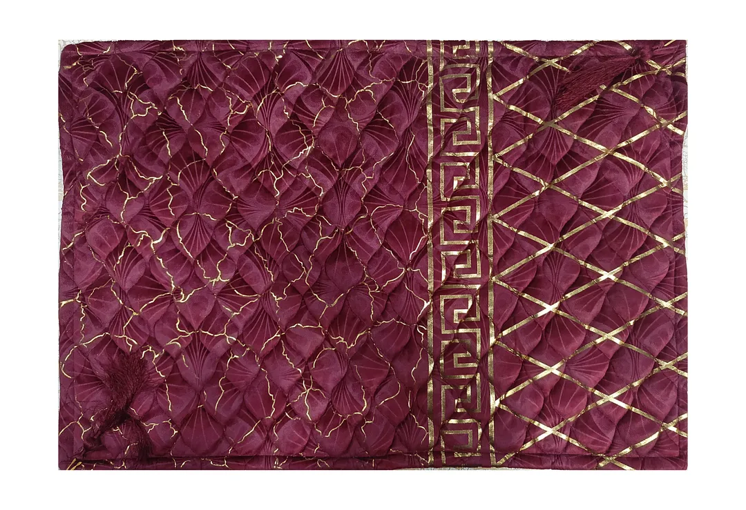 1 Pc Multicolor Palachi texture Velvet Printed Quilted Pillow Cover