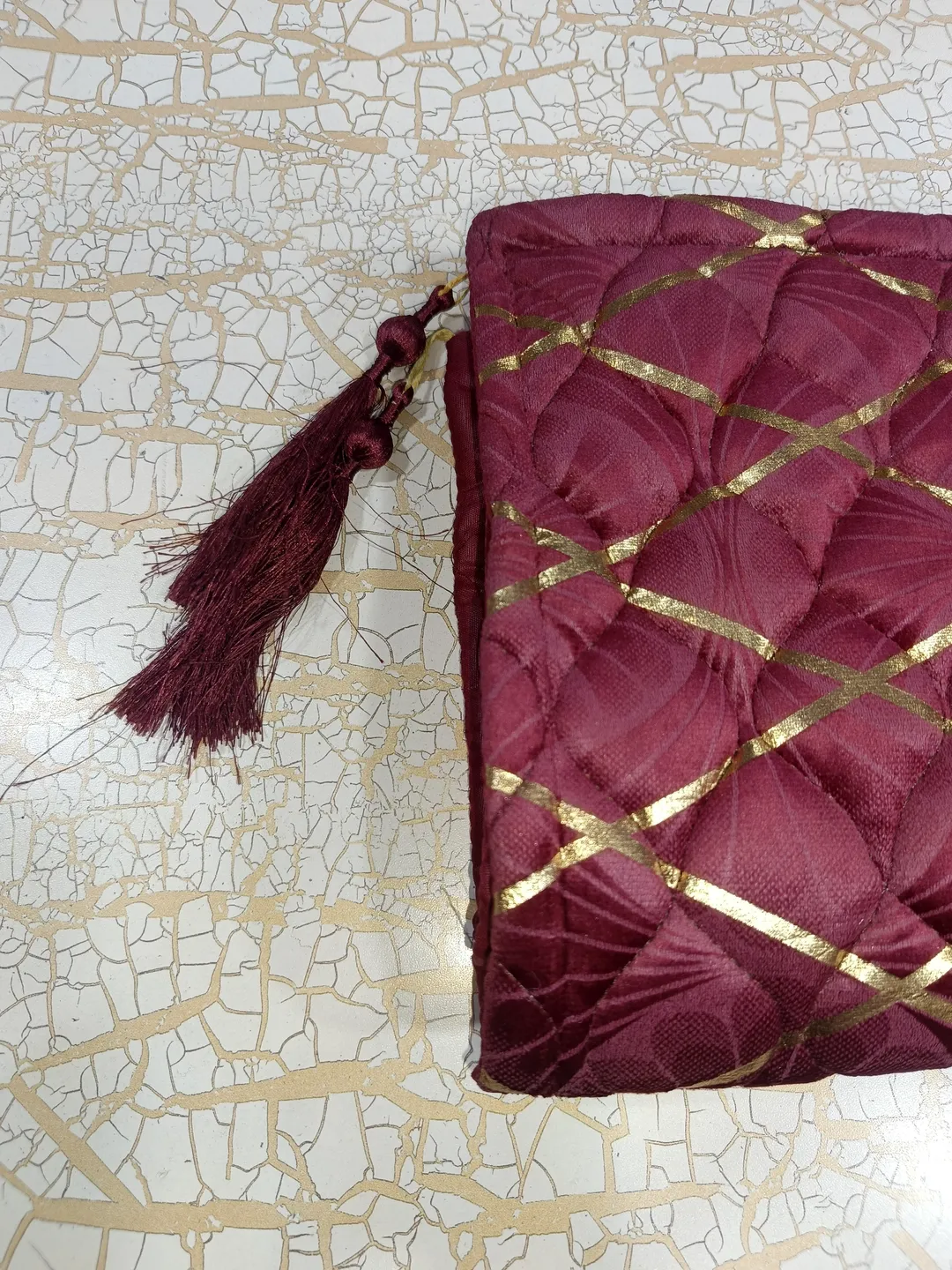 1 Pc Multicolor Palachi texture Velvet Printed Quilted Pillow Cover