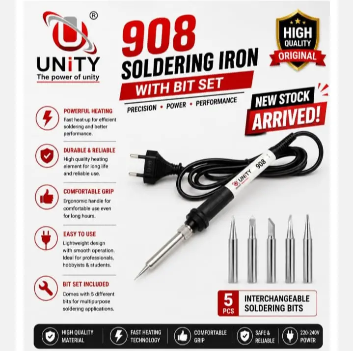 Unity 908 Soldering Iron Professional with Bits set