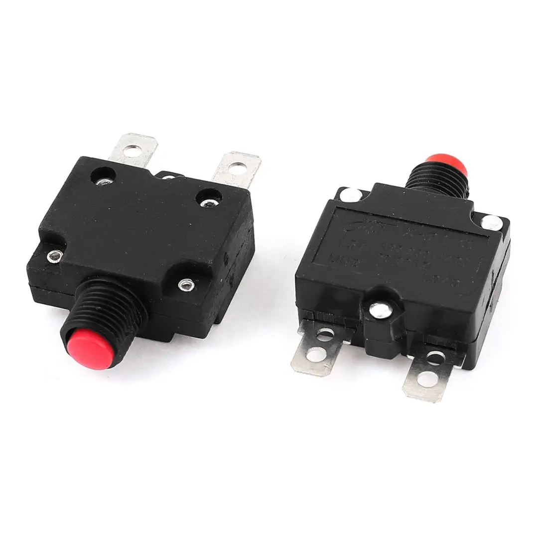 Unity 15A Circuit Breaker Current Overload Protector Switch 3A to 15A Load Ampere Limit System Over Load Protection For Any Home appliances AC 160v 220v 280v and DC 12V 24v 30V