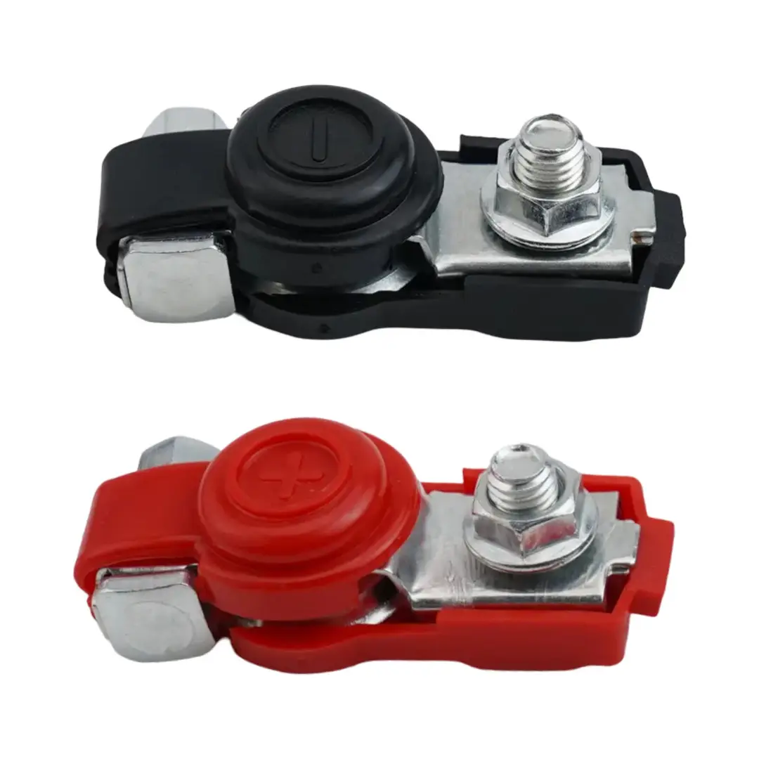 Unity Battery Terminal 1 Black 1 RED Car truck Battery Terminal Battery Connector Clamps heavy duty battery Connectors with Plastic safety cover Dust prof battery Terminal