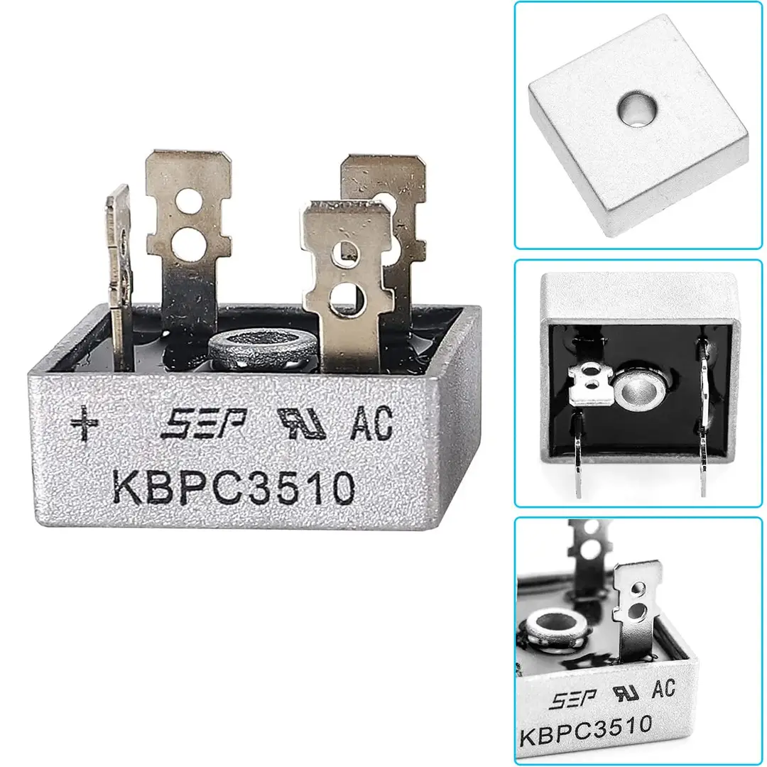 Unity KBPC 3510 Square Full Bridge Charger Rectifier Stack Flat Bridge Four-pin Through-hole Mounting