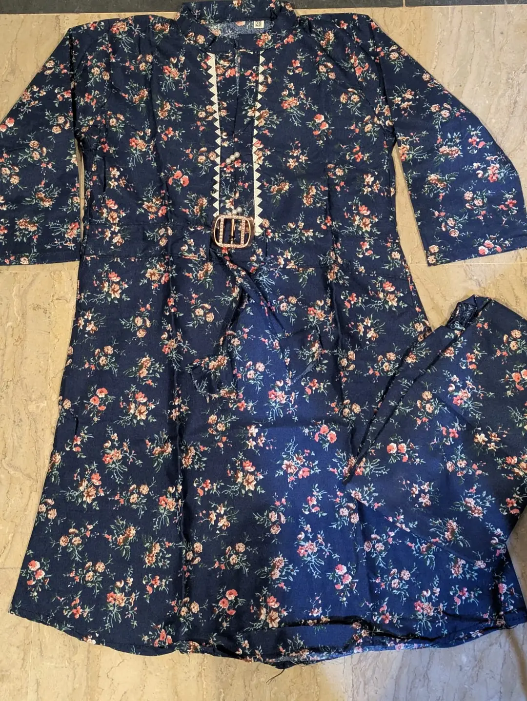 2 Pcs Girl's Stitched Cotton Printed Frock