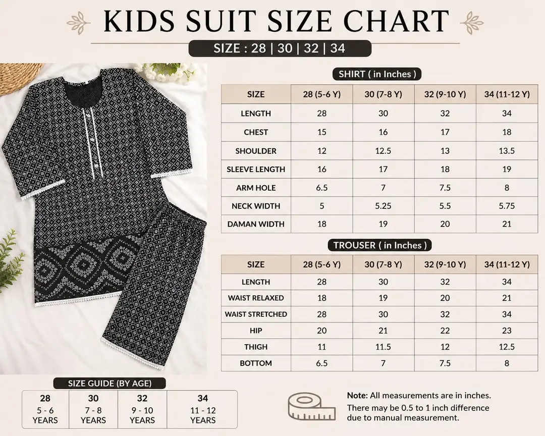 2 Pcs Girl's Stitched Linen Printed Kurta