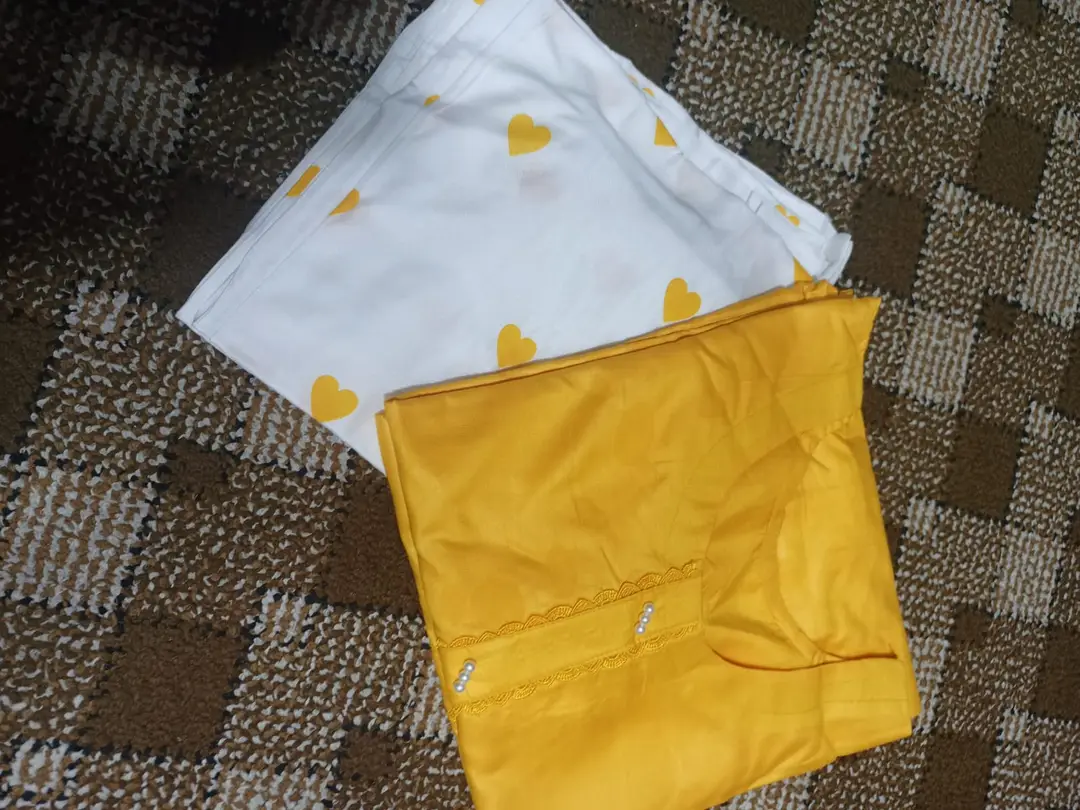 2 Pcs Women's Stitched Linen Plain Shirt And Trouser