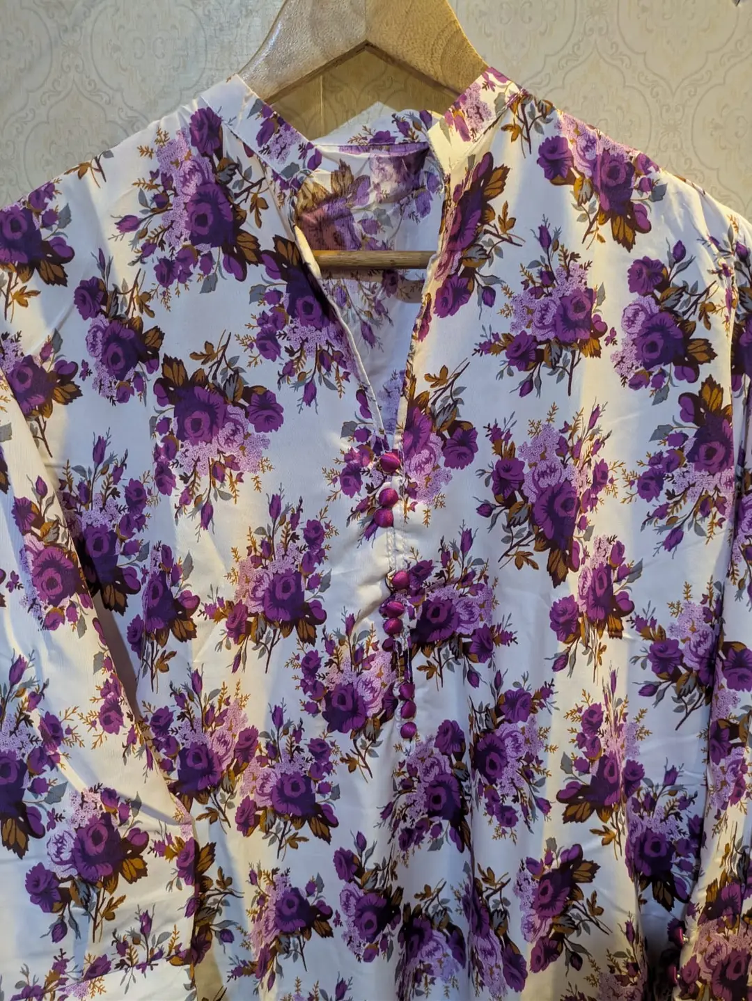 2 Pcs Women's Stitched Cotton Printed Shirt And Trouser