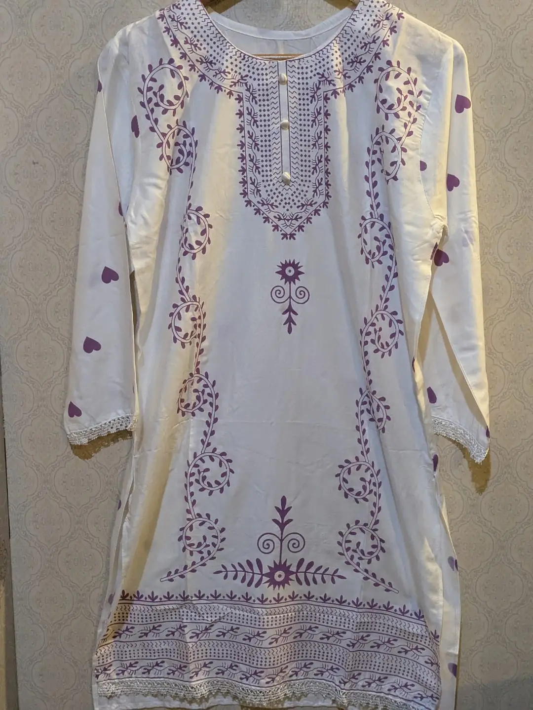 2 Pcs Women's Stitched Linen Printed Shirt And Trouser