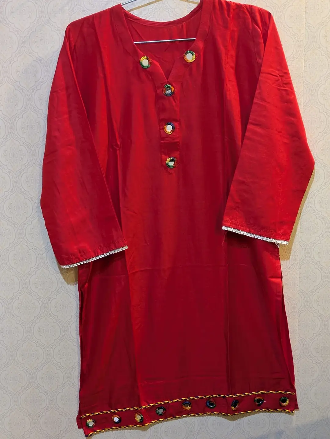 2 Pcs Women's Stitched Linen Plain Shirt And Trouser