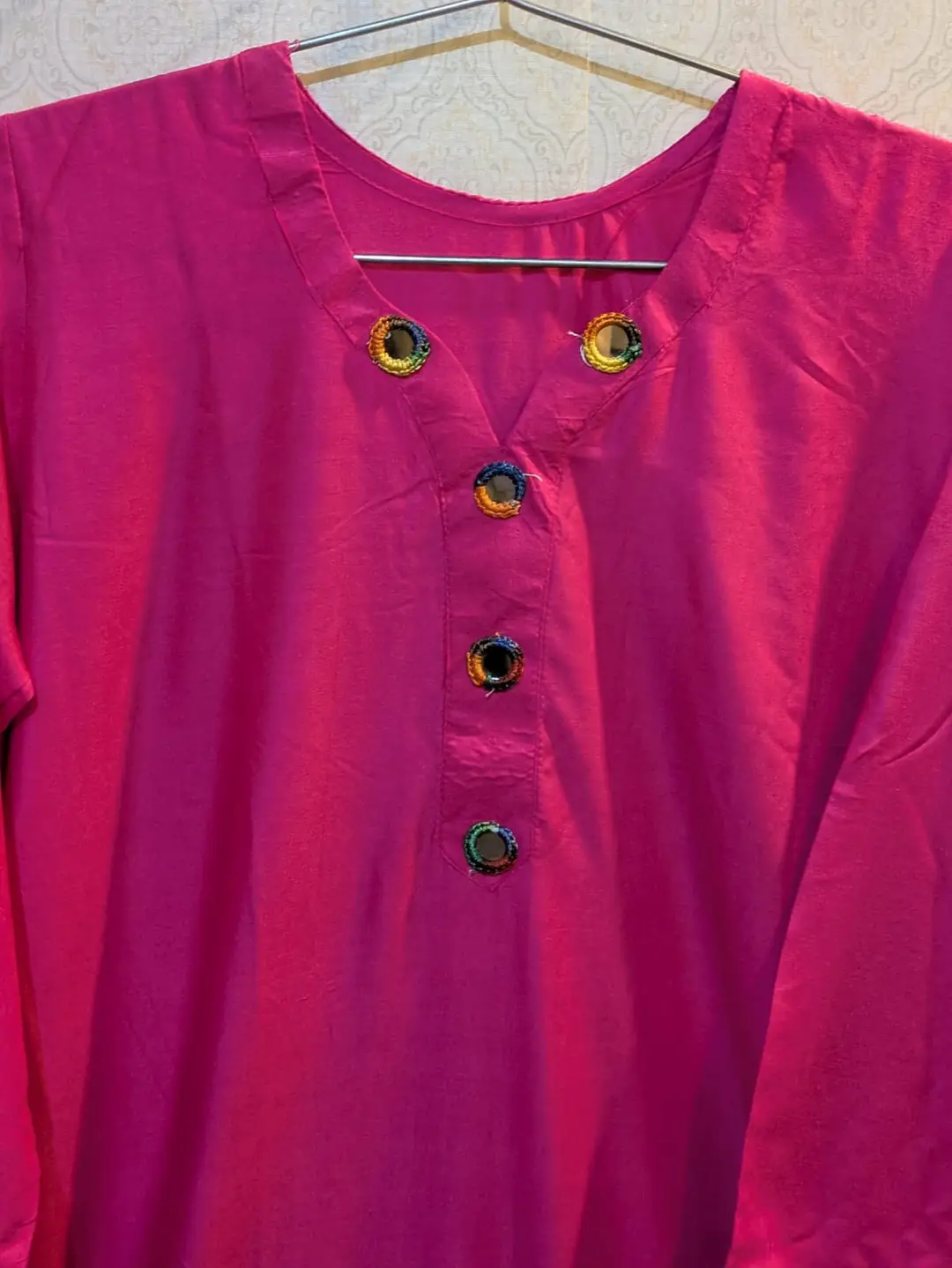 2 Pcs Women's Stitched Linen Plain Shirt And Trouser