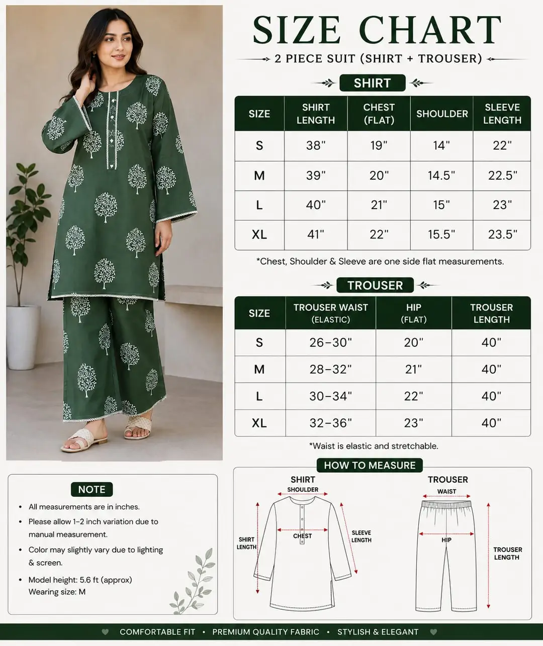 2 Pcs Women's Stitched Linen Block Printed Shirt And Trouser
