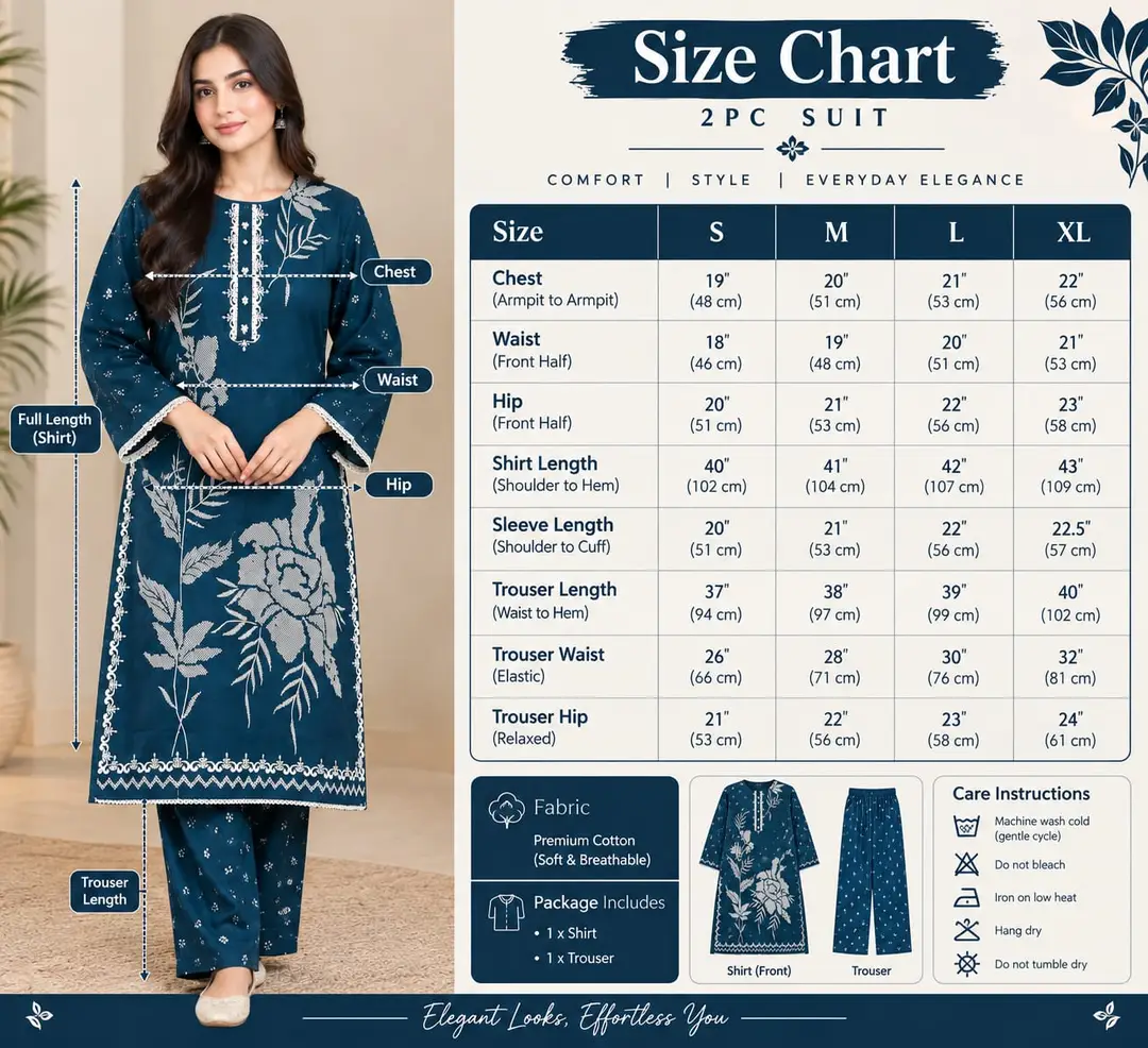 2 Pcs Women's Stitched Linen Block Printed Shirt And Trouser