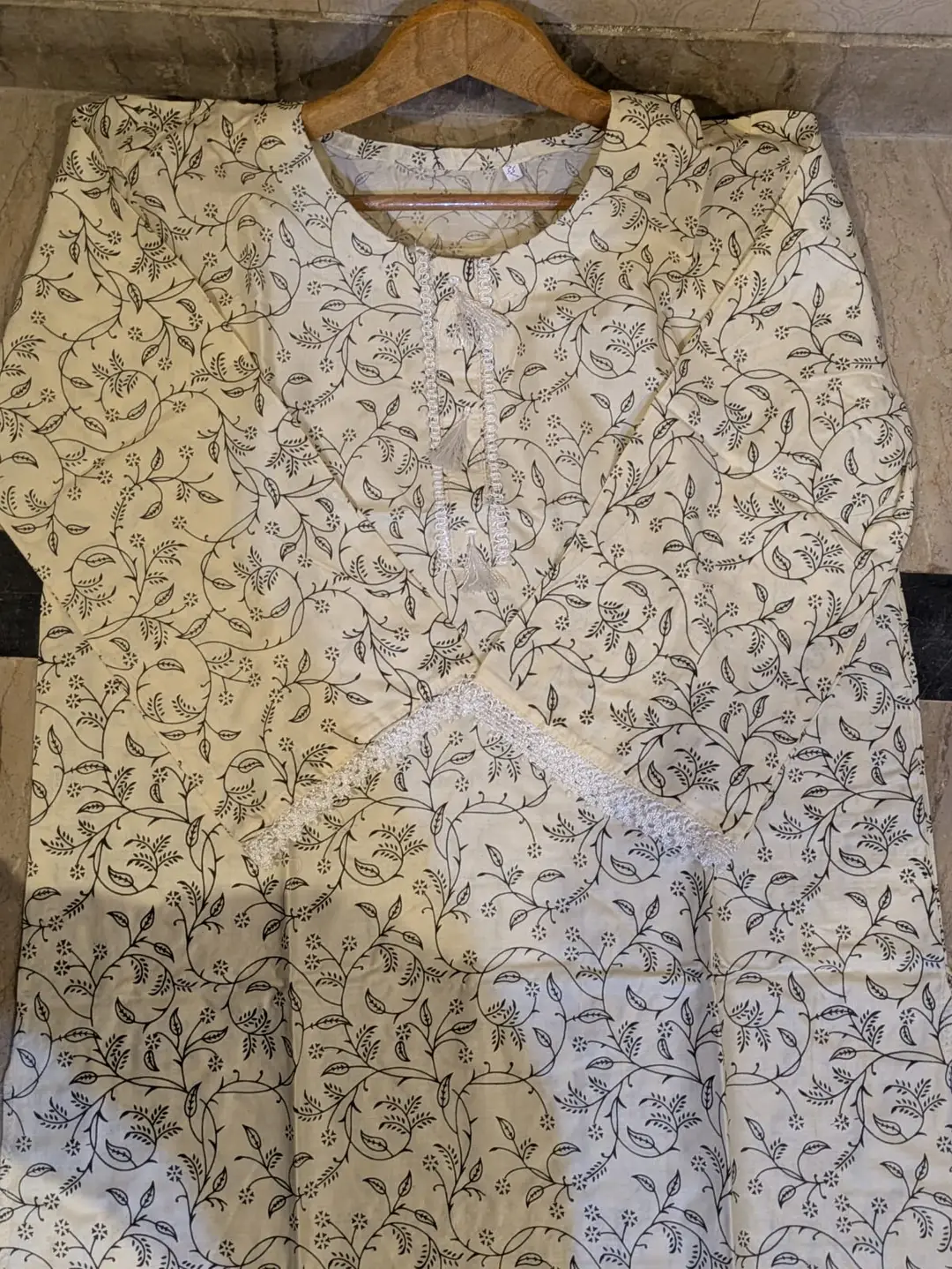 2 Pcs Women's Stitched Linen Block Printed Shirt And Trouser