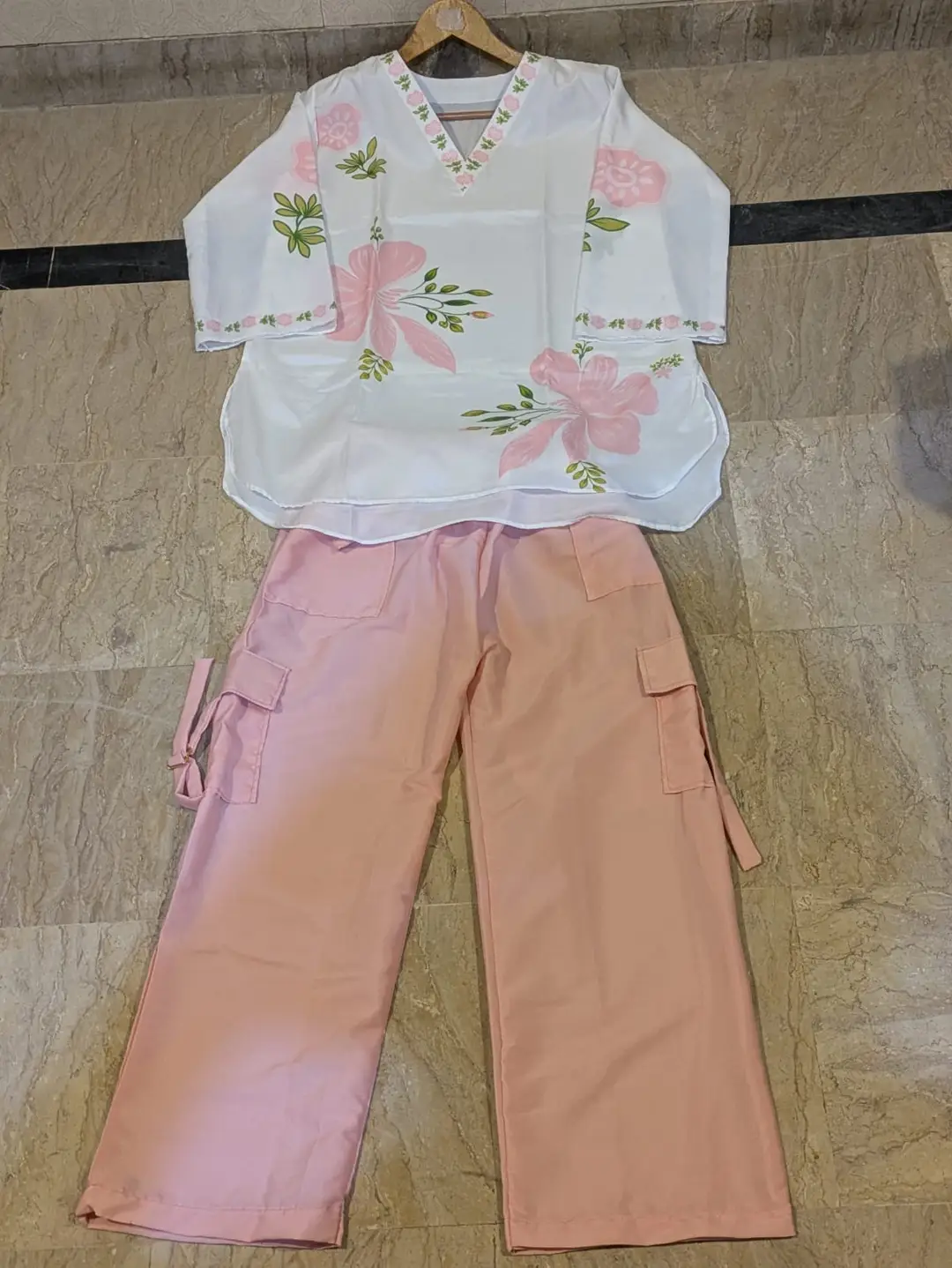 2 Pcs Women's Stitched Grip Printed Shirt And Trouser